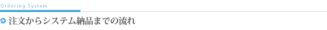 ご注文からシステム納品までの流れ