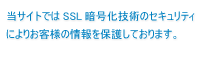 ※当サイトではSSL暗号化技術のセキュリティにより、お客様の情報を保護しております。